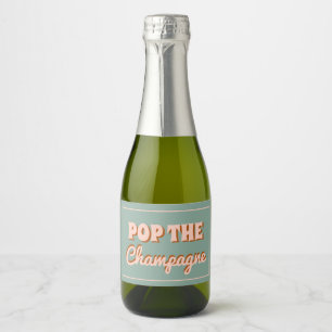 Groovy Bold Blue Pink Red Bridesmaid Proposal Sparkling Wine Label