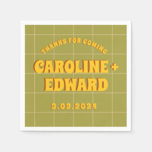 Groovy Bold Green Yellow Red Funky Napkin