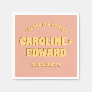 Groovy Bold Green Yellow Red Funky Napkin