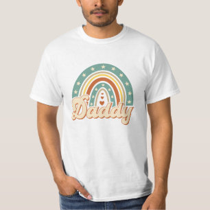 Groovy bold typography boho rainbow pastel Daddy T-Shirt