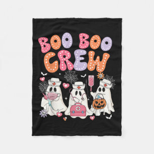 Groovy Boo Boo Crew Nurse Funny Ghost Halloween Te Fleece Blanket