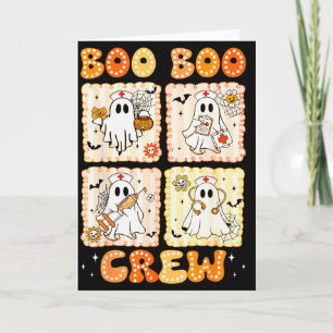 Groovy Boo Boo Crew Nurse Funny Ghost Women Hallow Card