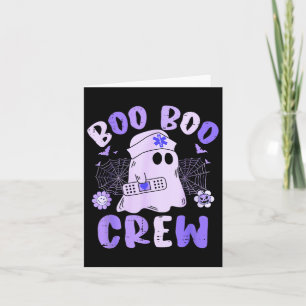 Groovy Boo Boo Crew Nurse Funny Ghost Women Hallow Card