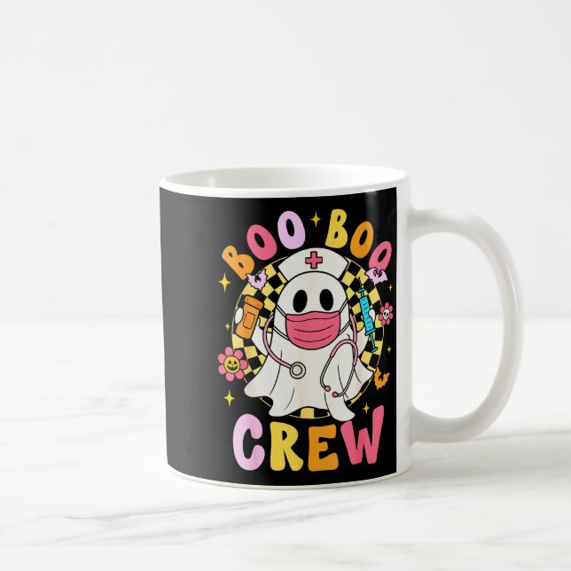 Groovy Boo Boo Crew Nurse Funny Ghost Women Hallow Coffee Mug (Right)