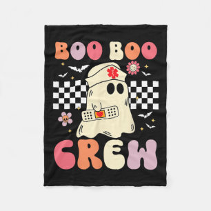Groovy Boo Boo Crew Nurse Funny Ghost Women Hallow Fleece Blanket