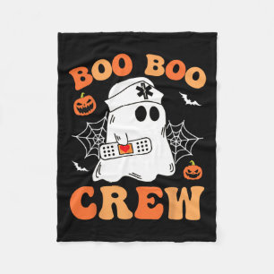 Groovy Boo Boo Crew Nurse Funny Ghost Women Hallow Fleece Blanket