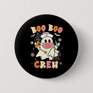 Groovy boo boo crew nurse halloween cute ghost 6 cm round badge