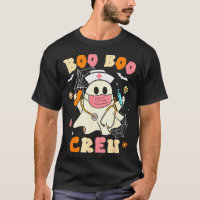 Groovy Boo Boo Crew Nurse Halloween Cute Ghost Wom