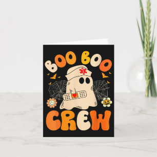 Groovy Boo Crew Nurse Funny Ghost Women Halloween  Card