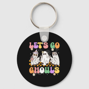 Groovy Boo Lets Go Ghouls Halloween Ghost Women Gi Key Ring