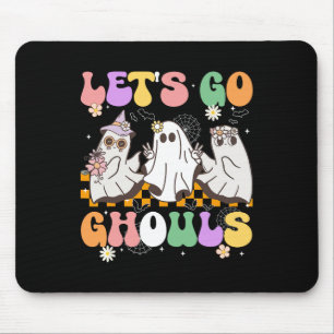 Groovy Boo Lets Go Ghouls Halloween Ghost Women Gi Mouse Mat