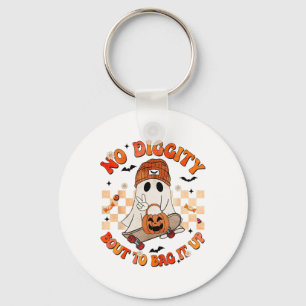 Groovy Boo No Diggity Bout To Bag It Up Halloween  Key Ring