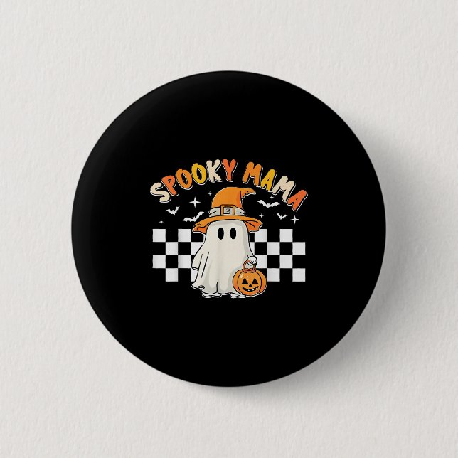 Groovy Boo One Soky Mama First Halloween Birthday  6 Cm Round Badge (Front)