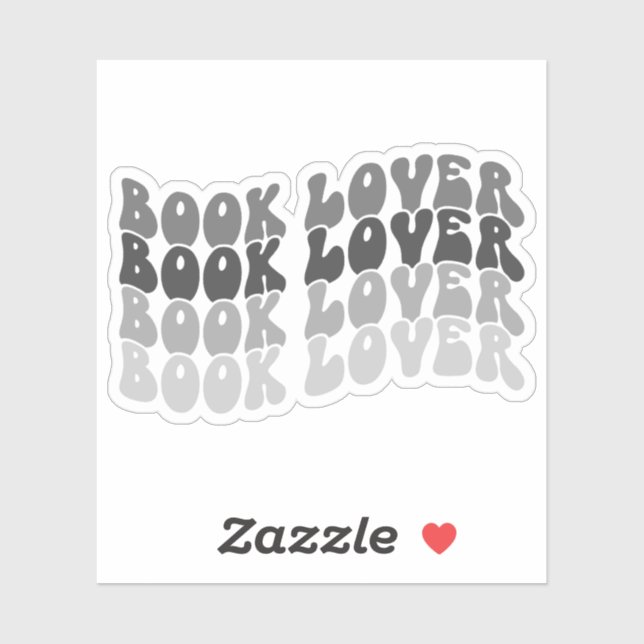 Groovy Book Lover Grey Multicolored Retro Vinyl (Sheet)