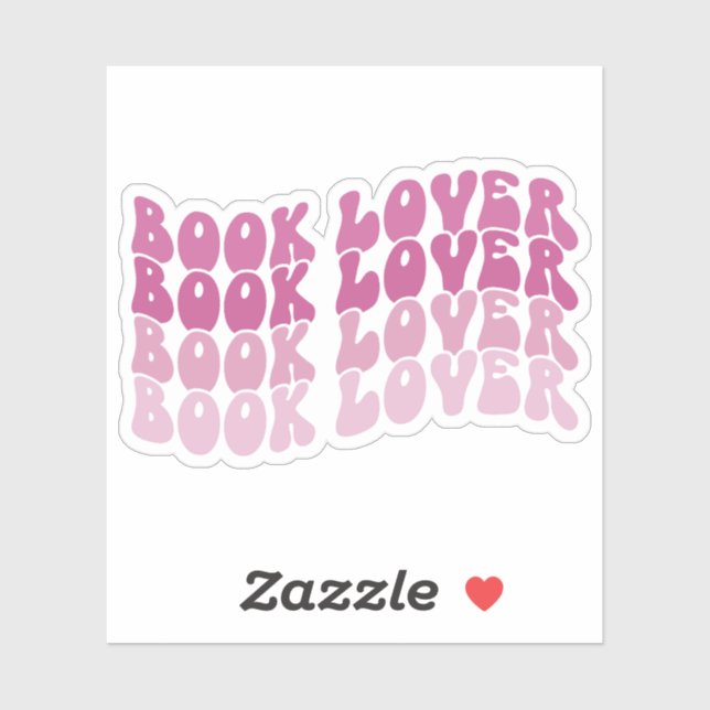 Groovy Book Lover Pink Multicolored Retro Vinyl (Sheet)