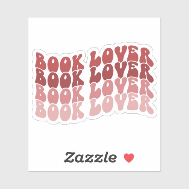 Groovy Book Lover Red Multicolored Retro Vinyl (Sheet)