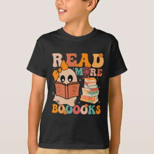 Groovy Booooks Ghost Read More Books Funny Teacher T-Shirt