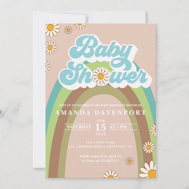 Groovy Boy Baby shower Invitation (Front)