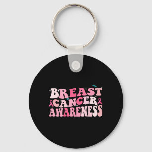 Groovy Breast Cancer Awareness 2023 Breast Cancer Key Ring