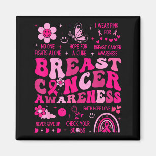 Groovy Breast Cancer Awareness Support Squad Women Magnet