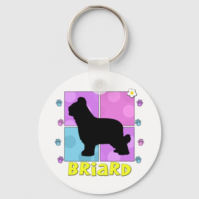 Groovy Briard Key Ring (Front)