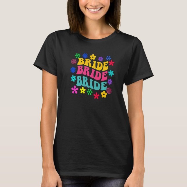 Groovy Bride  Retro Bride Trendy Wedding Girls Tri T-Shirt (Front)
