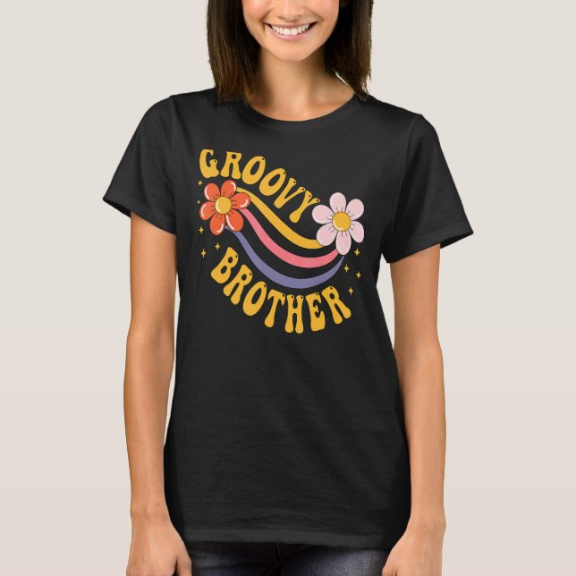 Groovy Brother 70s Aesthetic 1970's Retro Brother  T-Shirt (Front)
