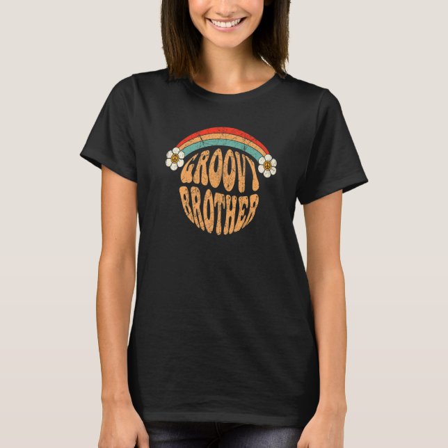 Groovy Brother 70s Aesthetic 1970's Retro Brother  T-Shirt (Front)