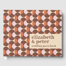 Groovy Brown Retro 70s Geometric Wedding