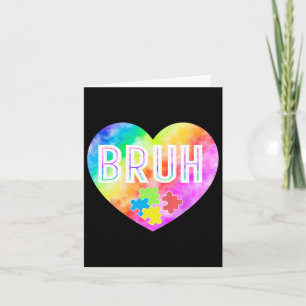 Groovy Bruh Autism Awareness Puzzle Piece For Boys Card