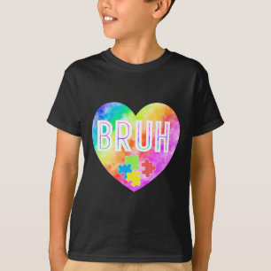 Groovy Bruh Autism Awareness Puzzle Piece For Boys T-Shirt