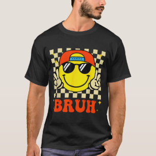 Groovy Bruh For Girls Kids Boys Smile Face  T-Shirt