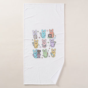 Groovy Bunnies Candy Ultrasound Tech Easter Sonogr Bath Towel