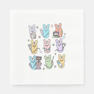 Groovy Bunnies Candy Ultrasound Tech Easter Sonogr Napkin