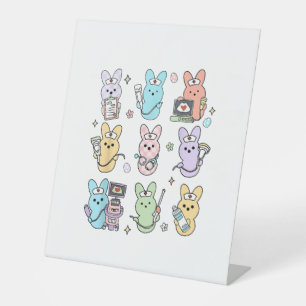 Groovy Bunnies Candy Ultrasound Tech Easter Sonogr Pedestal Sign