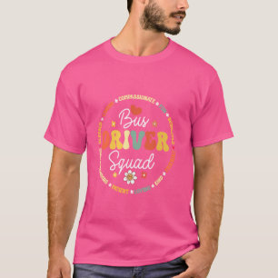 Groovy Bus Driver Squad Back to School Squad Appre T-Shirt