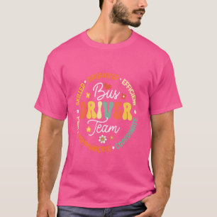 Groovy Bus Driver Team Back to School Squad Apprec T-Shirt
