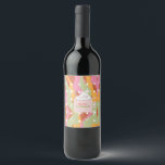 Groovy Campfire Mug Christmas Marble Swirls Wine Label<br><div class="desc">Christmas Card with a Groovy Vibe</div>