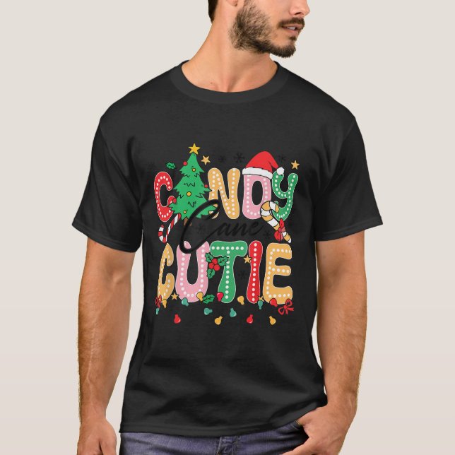Groovy Candy Cane Cutie Christmas Xmas Women Men G T-Shirt (Front)