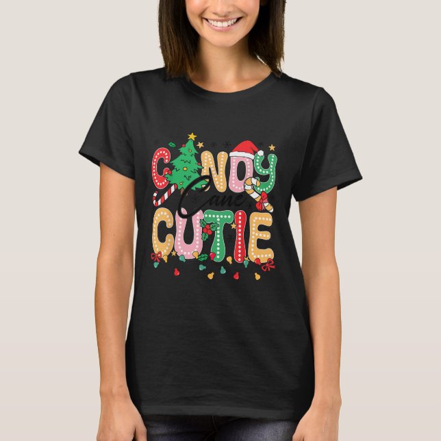 Groovy Candy Cane Cutie Christmas Xmas Women Men G T-Shirt (Front)