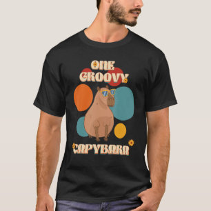 Groovy Capybara In Glasses 70th Style Capy Pet Rod T-Shirt
