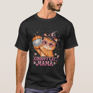 Groovy Cat Mama Disco Pumpkin T-Shirt