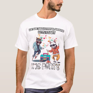 Groovy Cat Party T-Shirt-Retro Kitten Disco Design T-Shirt