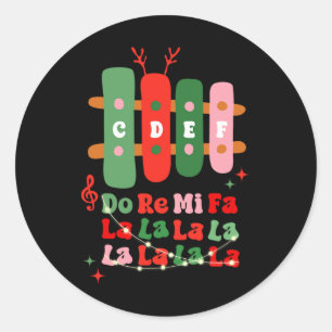 Groovy Cdef Do Re Mi Fa La La La La Music Teacher  Classic Round Sticker