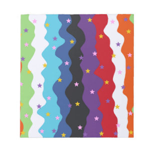 Groovy Celestial Stripe Bold Colourful Abstract Notepad