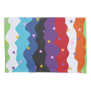 Groovy Celestial Stripe Bold Colourful Abstract Pillowcase