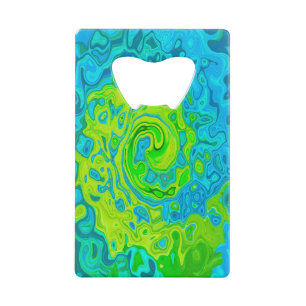 Groovy Chartreuse and Aquamarine Liquid Swirl