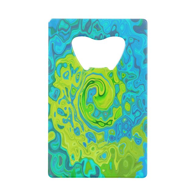 Groovy Chartreuse and Aquamarine Liquid Swirl (Front)