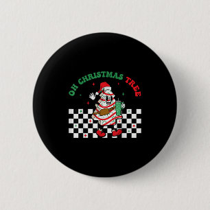 Groovy Checkered Oh Christmas Tree Cakes For Cake  6 Cm Round Badge