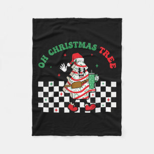 Groovy Checkered Oh Christmas Tree Cakes For Cake Fleece Blanket